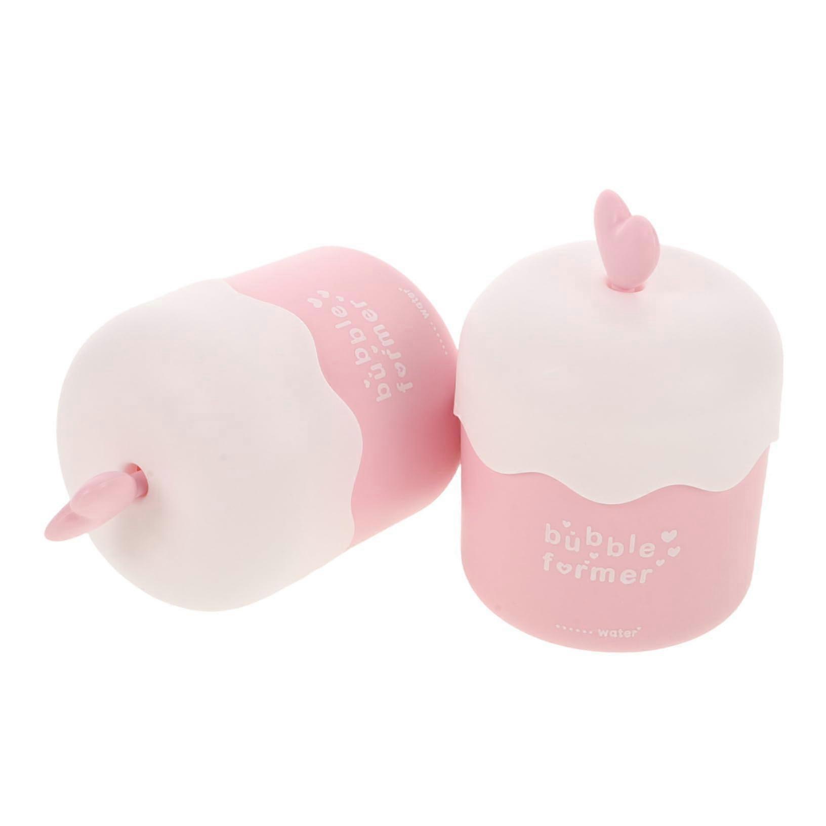 Facial Foam Maker Set with Dense Foam Generation Easy Clean Pink Bubble Cup for Travel