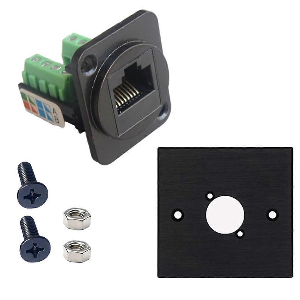 5 RJ45 CAT.5E Wiring Terminals Network Computer Modules with Fixing Nuts(Silver)