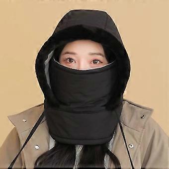 Winter-Gesichtsmaske für Damen, fleecegefütterte Mütze, wärmend, winddicht, Strickmaske, Schal, Kapuze für Outdoor-Aktivitäten wie Radfahren, Laufen, Skifahren und Wandern