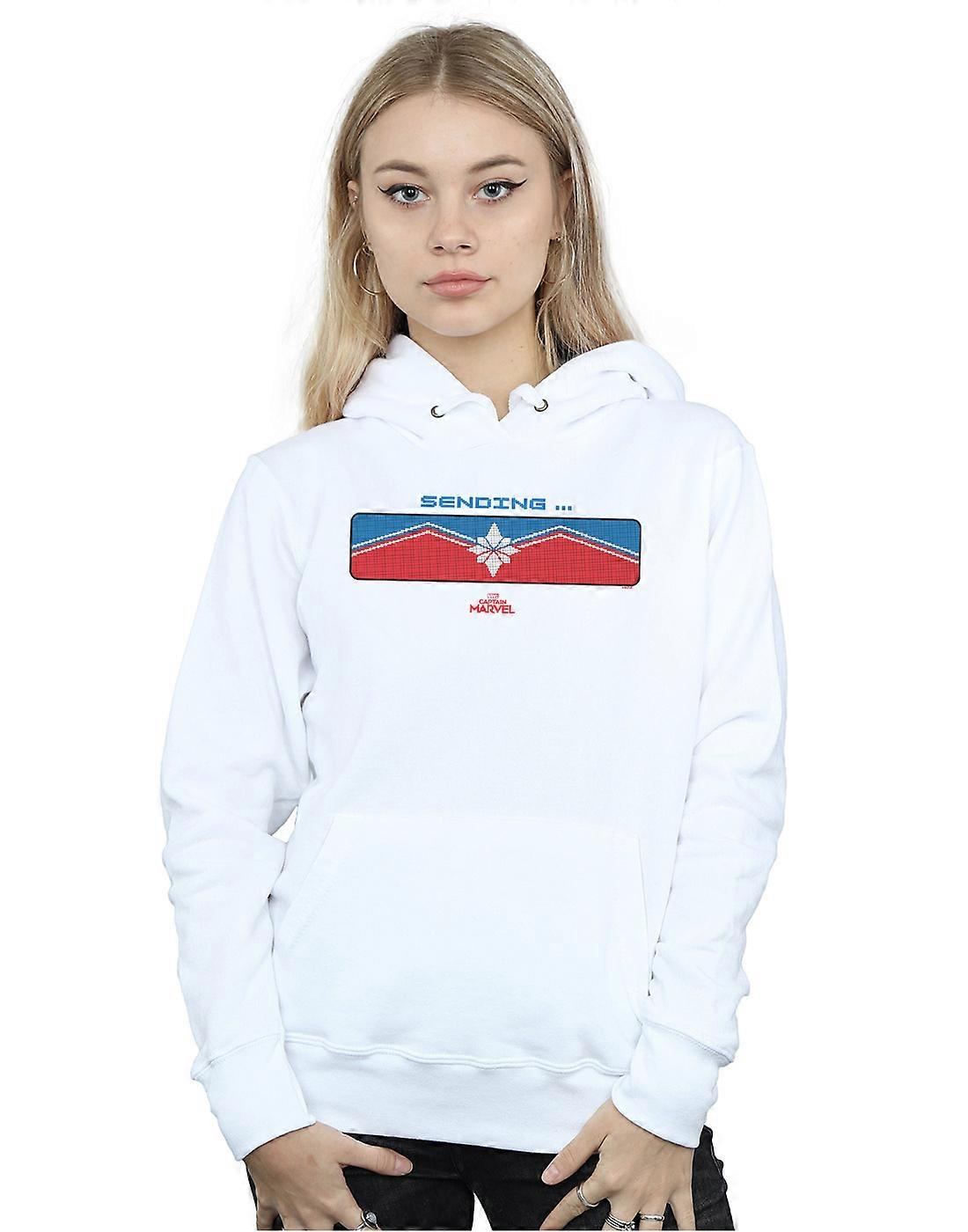 마블 여성용 캡틴 마블 센딩 후드 티셔츠