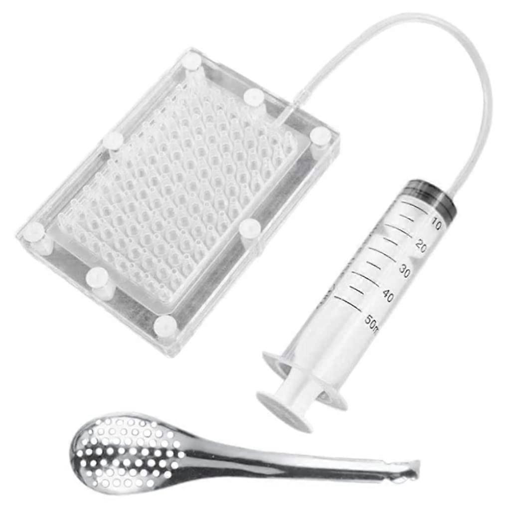 Molecular Gastronomy Caviar Maker Kit for Quick Even Pearls with Dropper Spoon and Strainer Tools