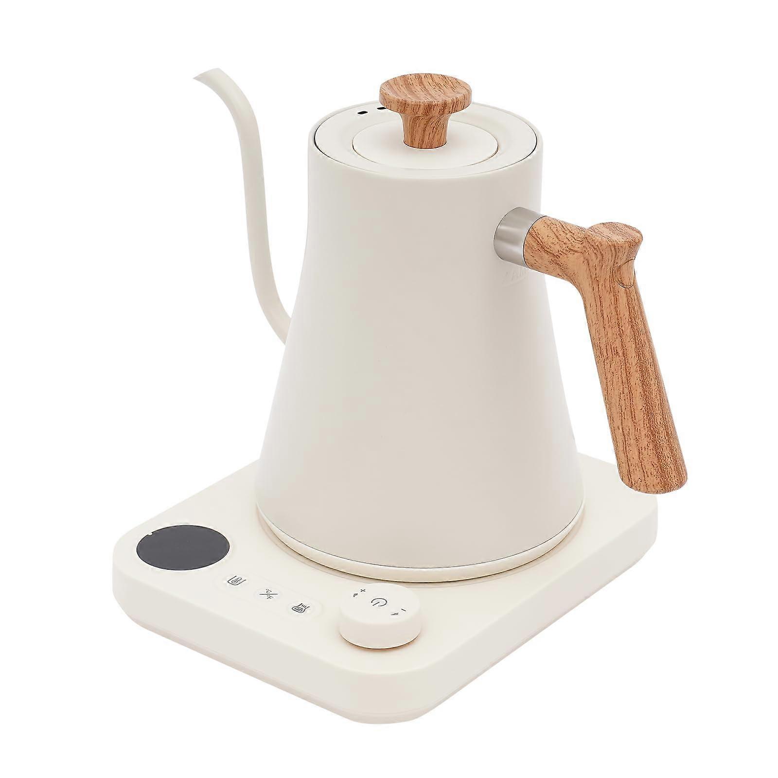 Gooseneck Electric Kettle with Precise Temperature Control, LED Display and 24H Keep Warm, 0.9L White