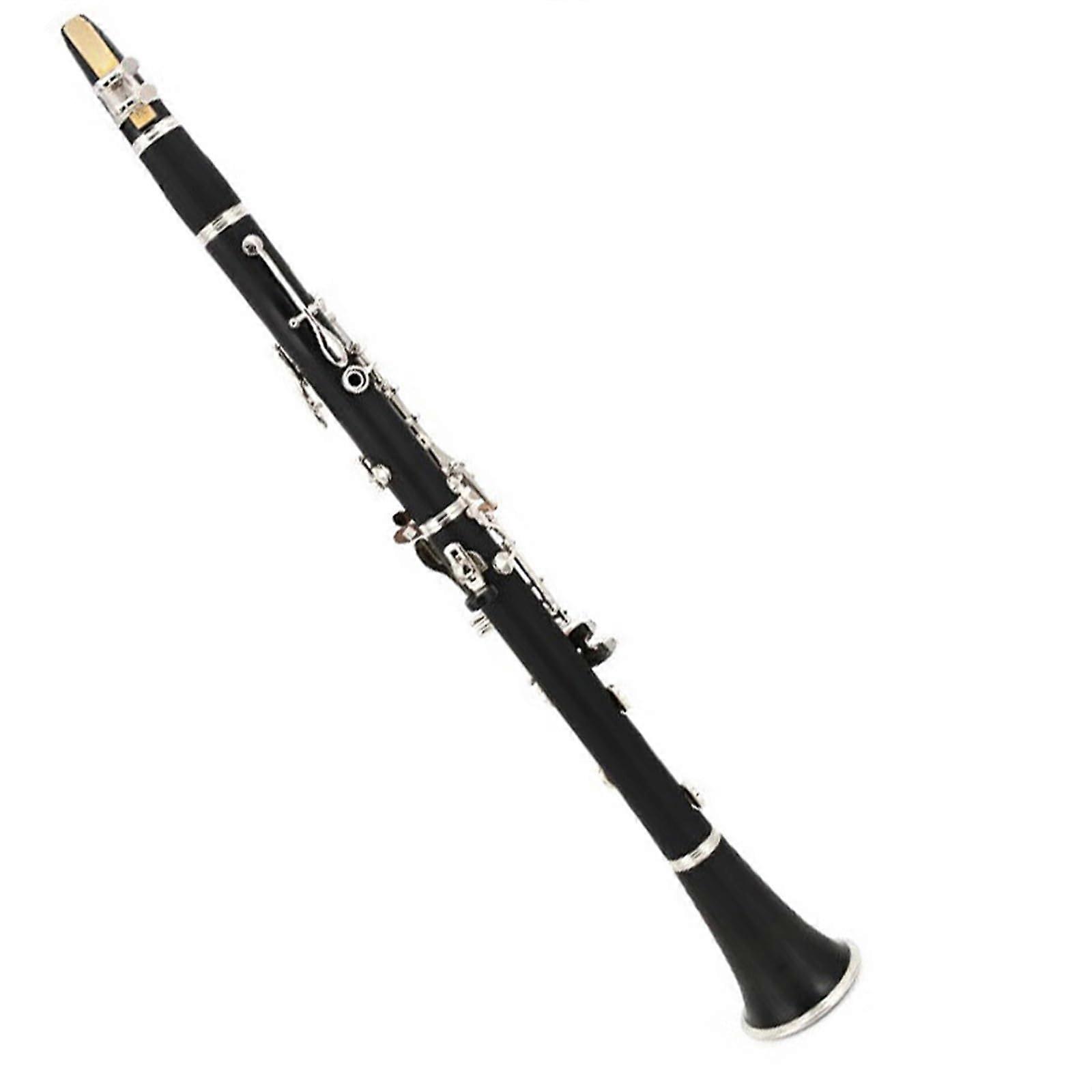 Beginner B Flat Student Clarinet with Silver Plated Keys for School Band and Consistent Pitch