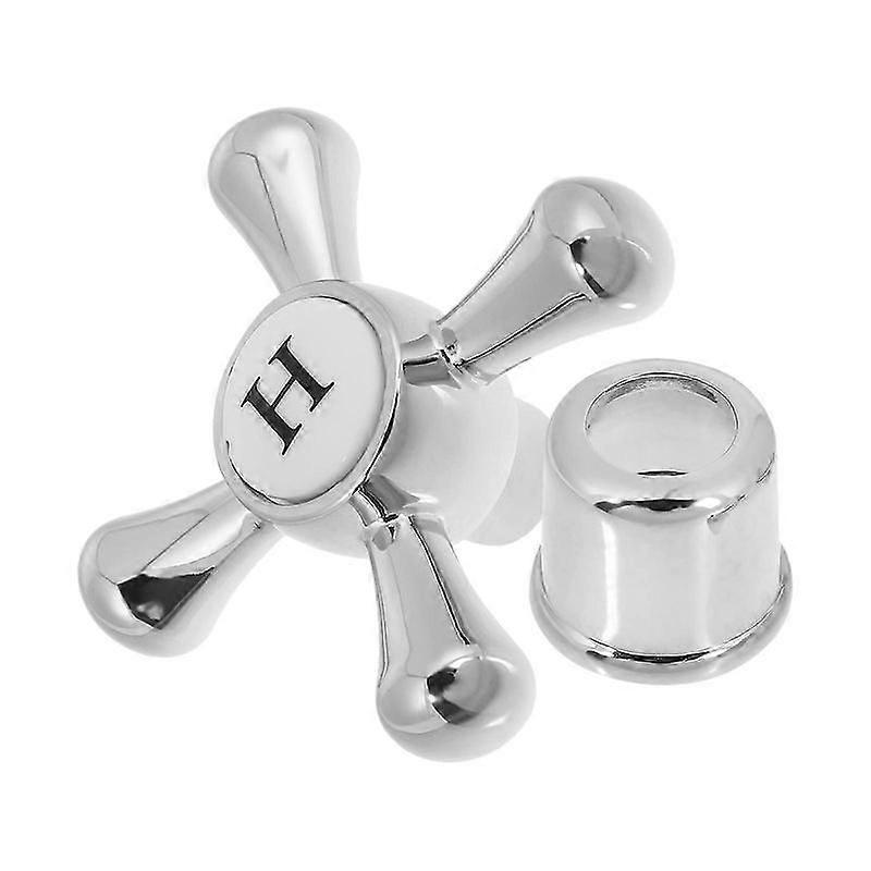 Faucet handle replacement kit silver zinc alloy outdoor use 2pcs