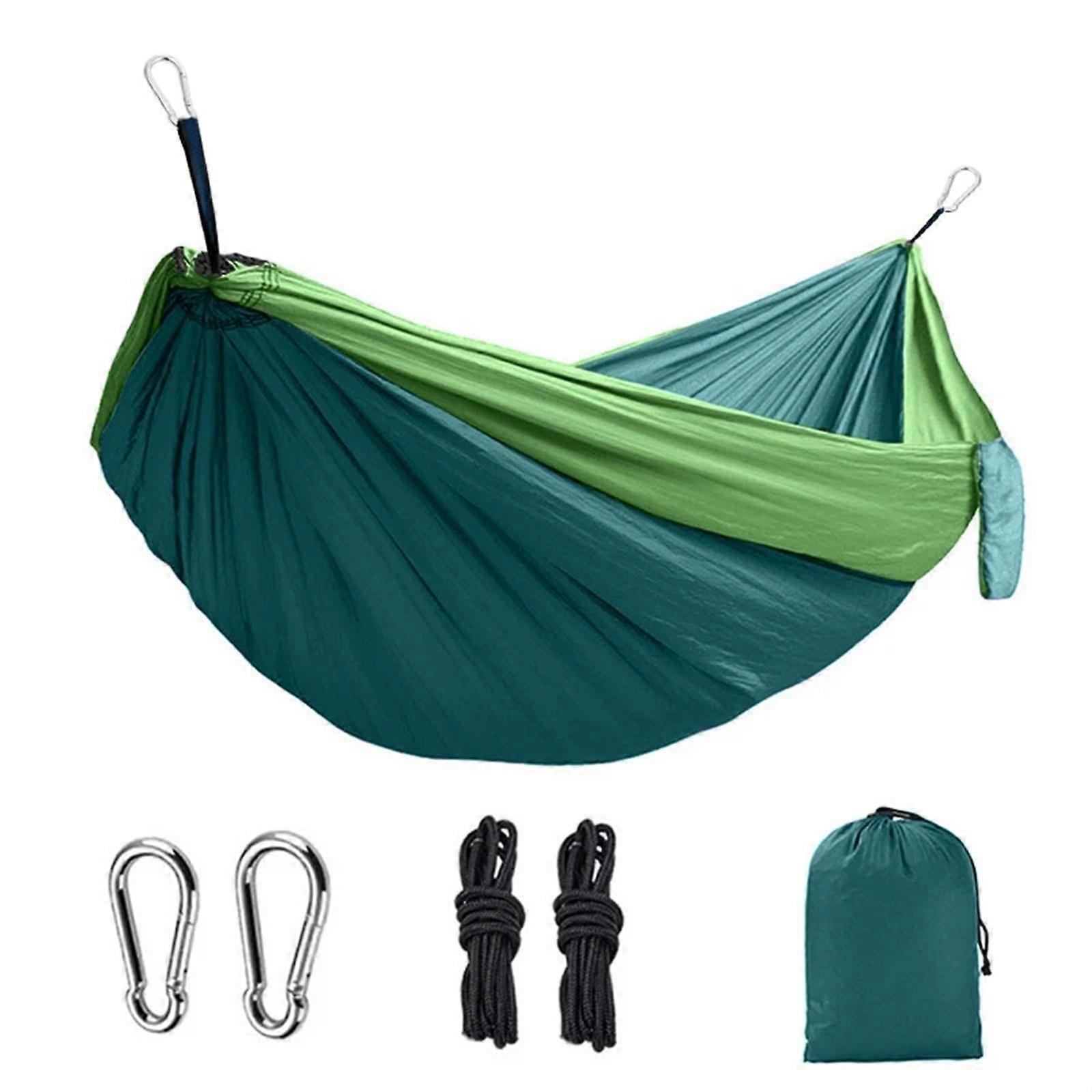 Double Camping Hammock for Outdoors, Lightweight Nylon Parachute, Adjustable TwoPerson Design