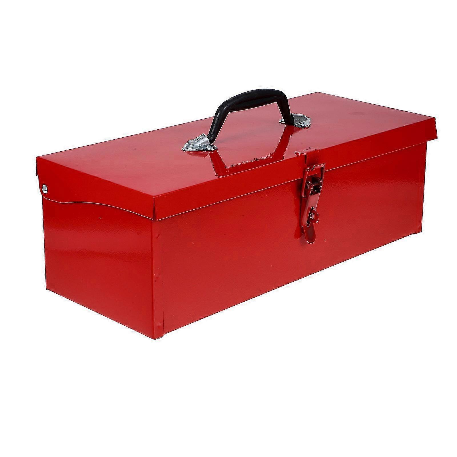Storage Portable Toolbox Red Metal Tool Box With Rectangular Shape 1Pack