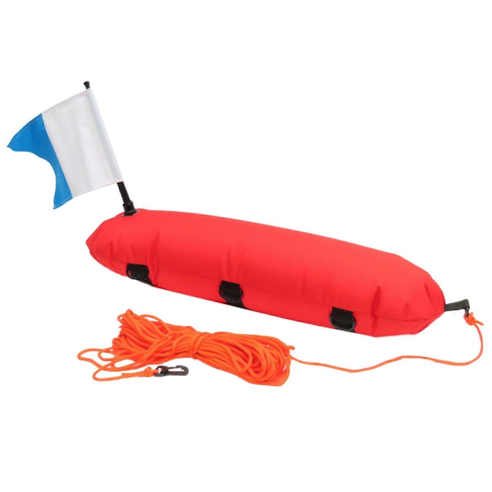 Safe Inflatable Scuba Diving and Spearfishing Float Buoy with Visibility Dive Flag Blue