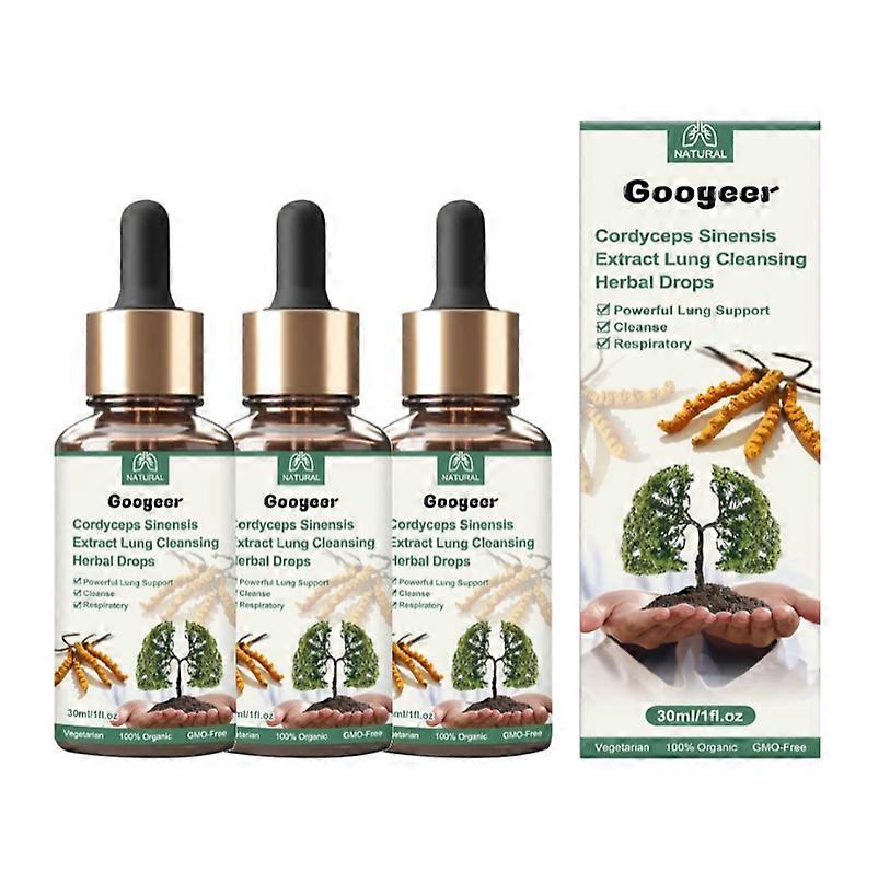 1-3x Cordyceps Sinensis Extract Lung Cleansing Drops 30ml