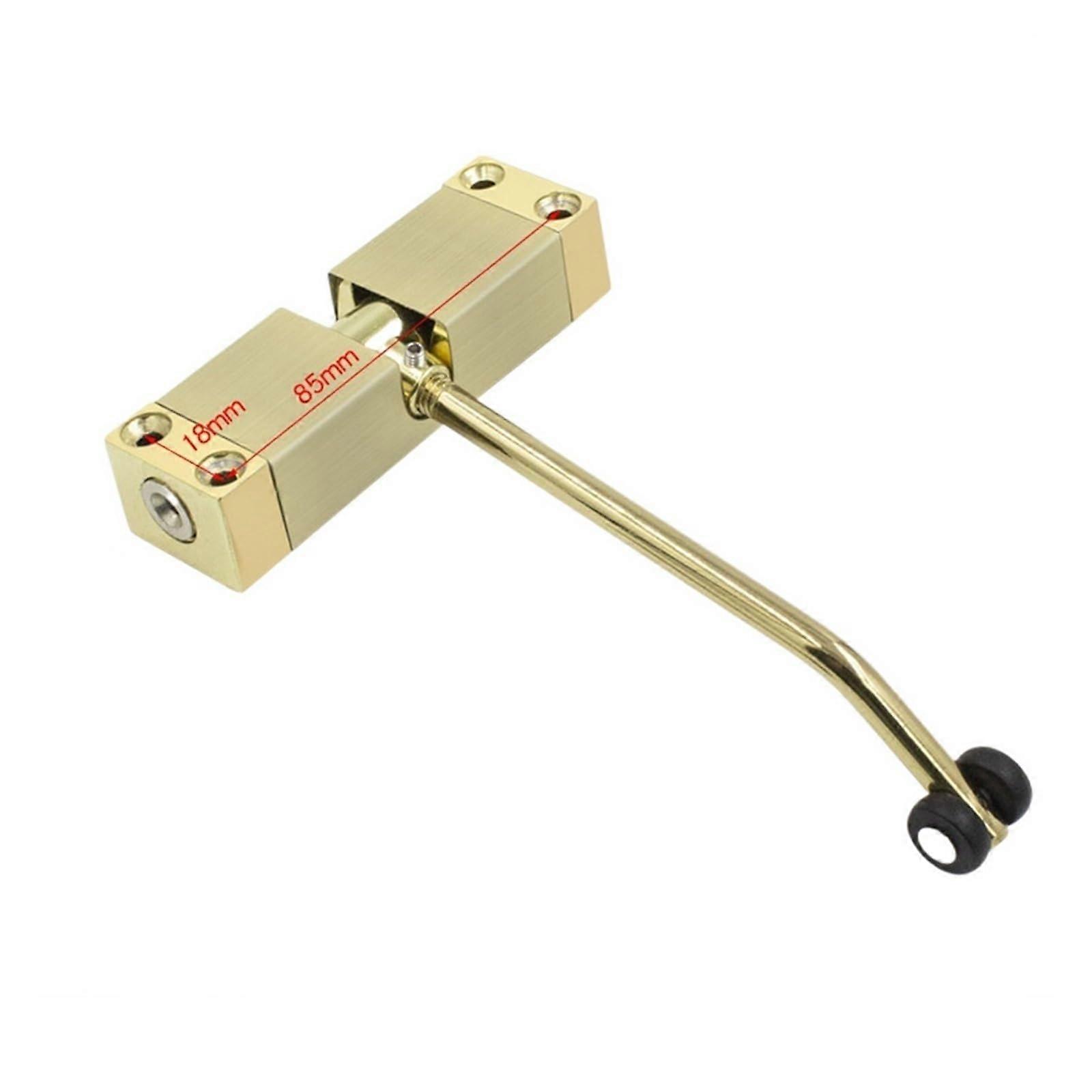 Gold Automatic Door Closer Silent Adjustable Closing Speed Stainless Steel Spring Hardware