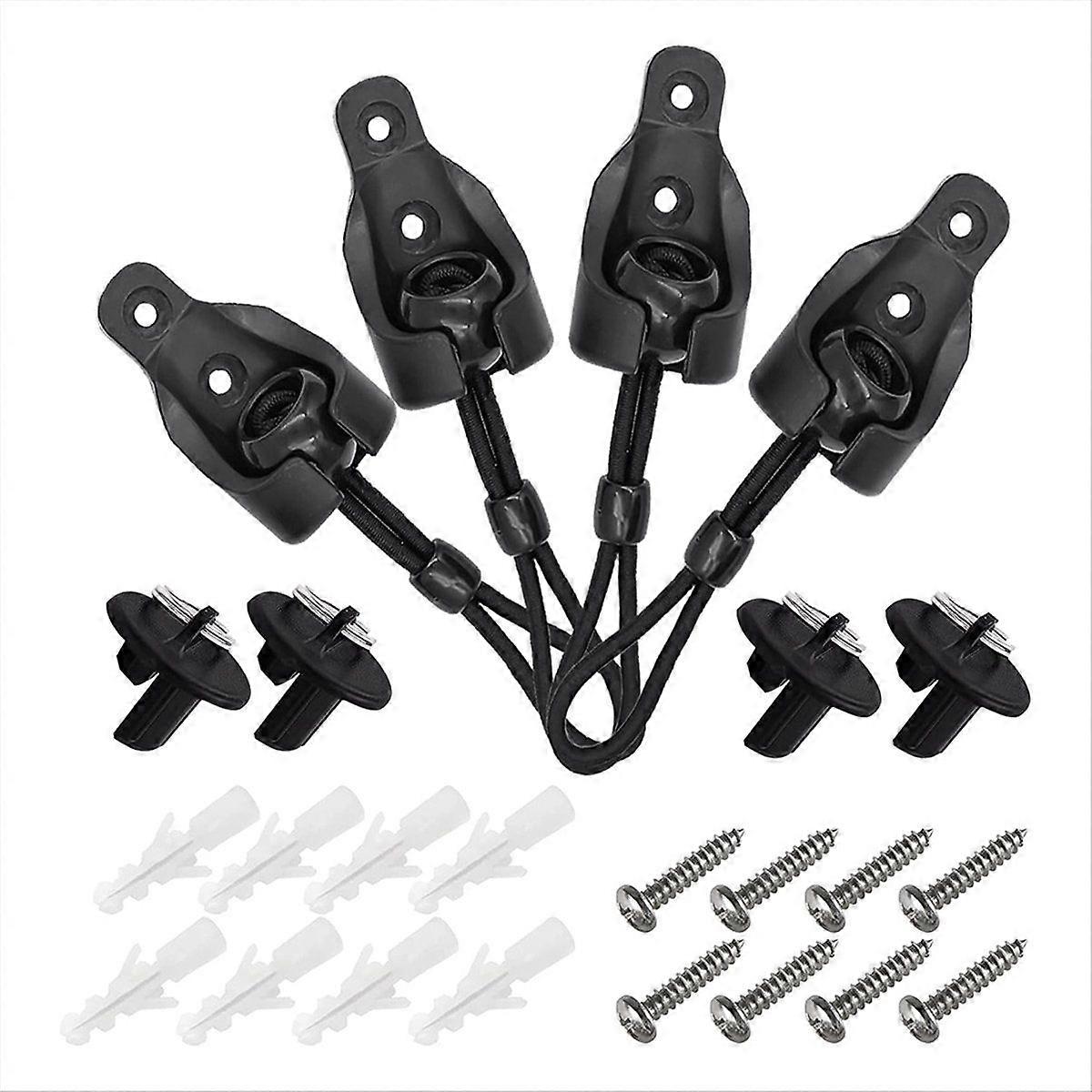 Roller Shade Hardware Bungee Kit and End Cap Shade Tie Downs 4Pack