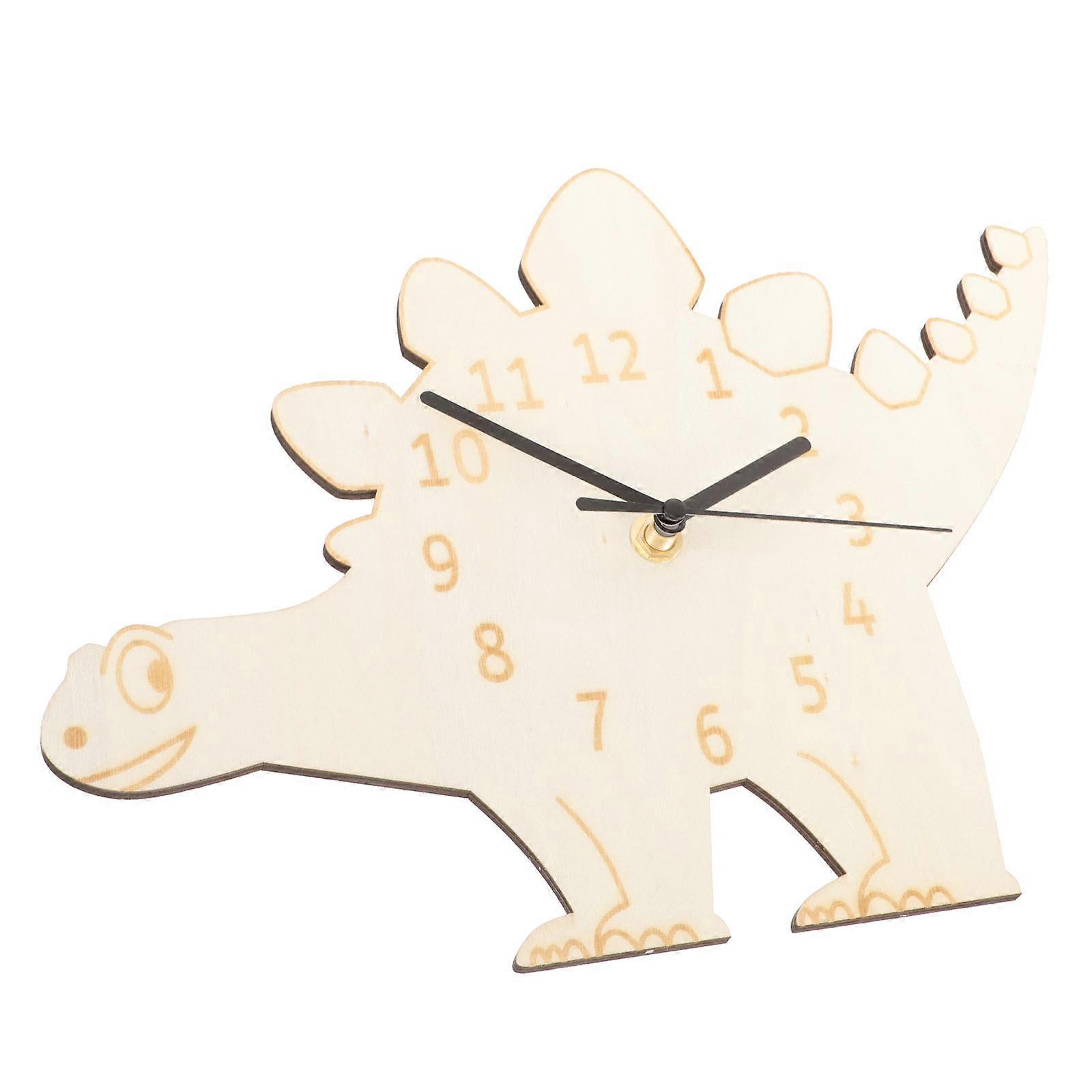 Bedroom Wall Clock Dinosaur Design Mute Clock for Timing 4Pcs Set