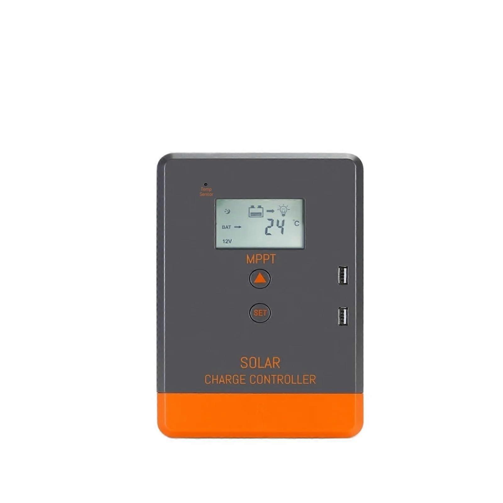 MPPT Solar Charge Controller 20A 12V 24V with LCD Display and Compact Color Coded Design