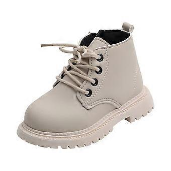 Babyschuhe für Jungen und Mädchen aus Leder mit weicher Sohle, rutschfest, ideal für Lauflernhilfen. Niedliche, modische Schuhe im britischen Stil, rutschfest, lässige Stiefel, beige.