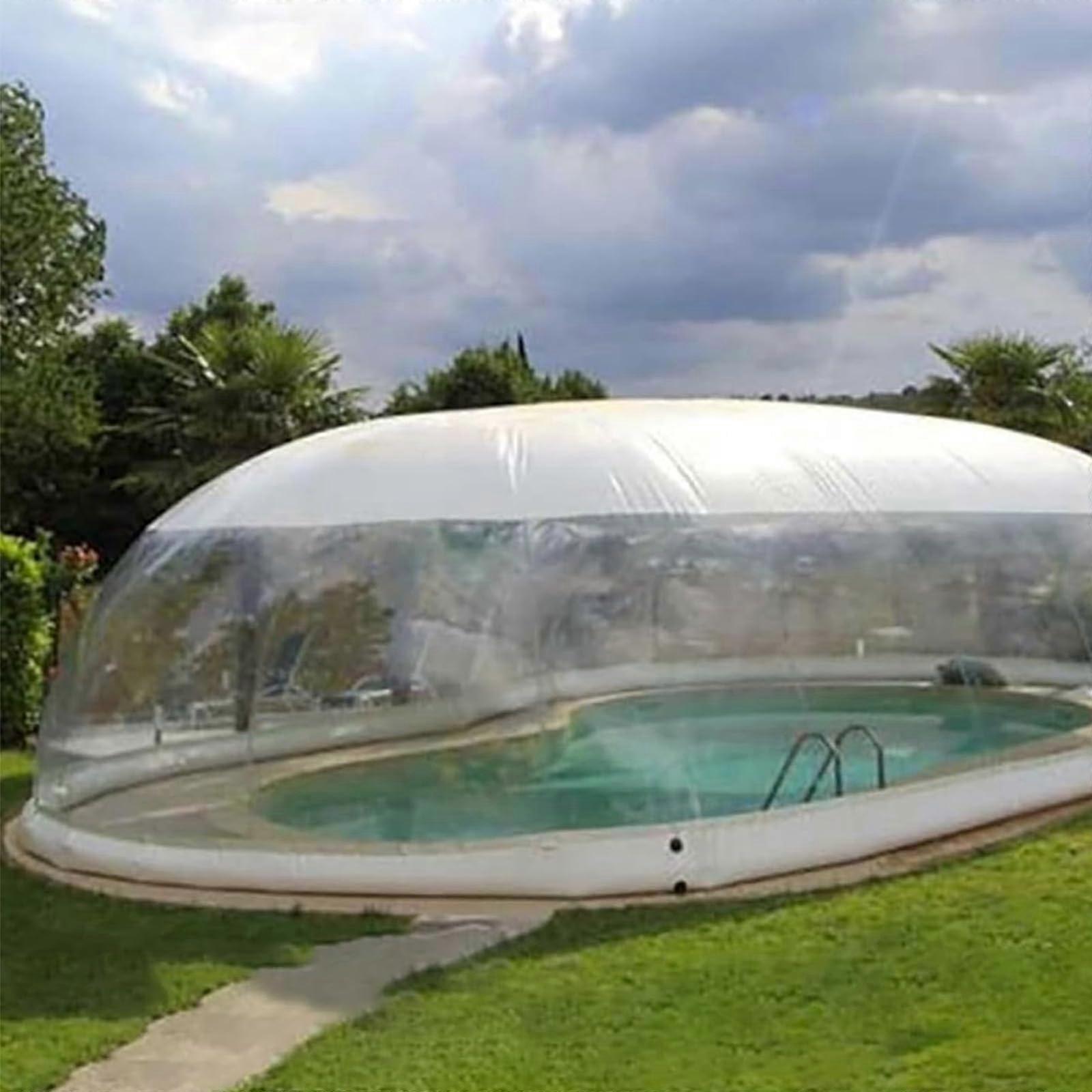 Inflatable Transparent Pool Cover 8x5x3m PVC Weatherproof Dome for Outdoor Rectangular Pools