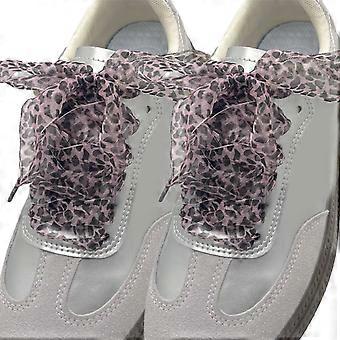 Veters met luipaardprint, 140 cm lang, platte organza veters voor volwassenen en tieners, sneakers, sportschoenen.