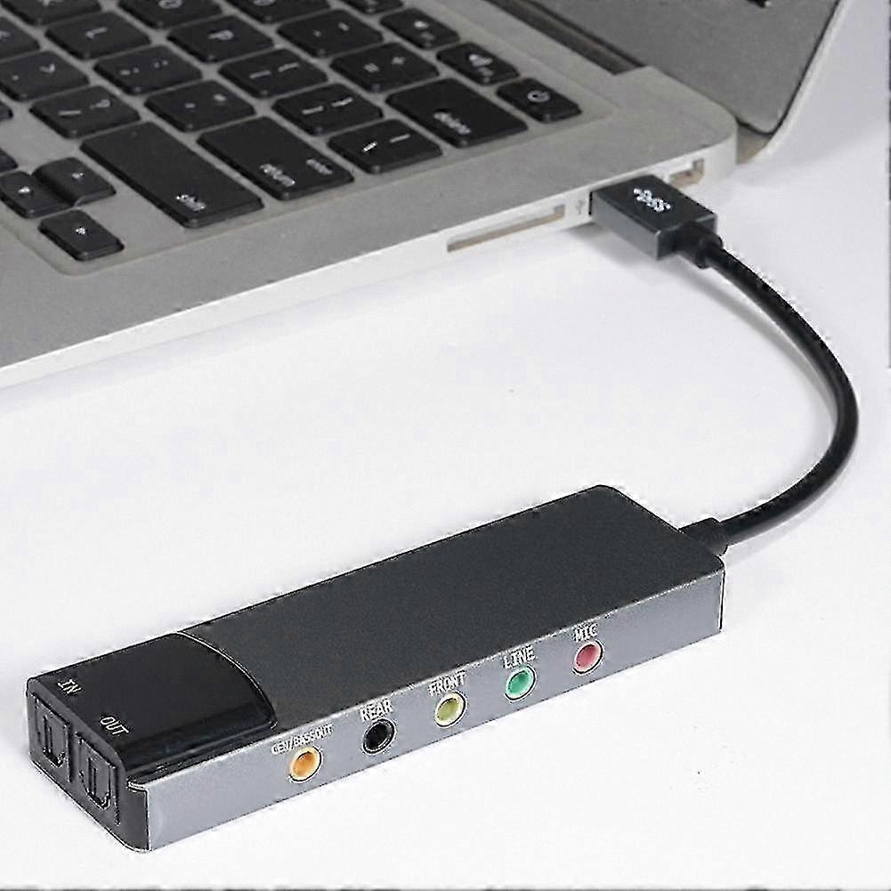 Placa de som externa USB 7.1/5.1 com áudio óptico SPDIF para PC