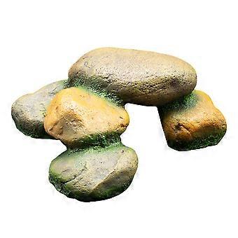 Green Emulation Stone Aquarium Ornament for Fish Tank Decoration 1Pcs