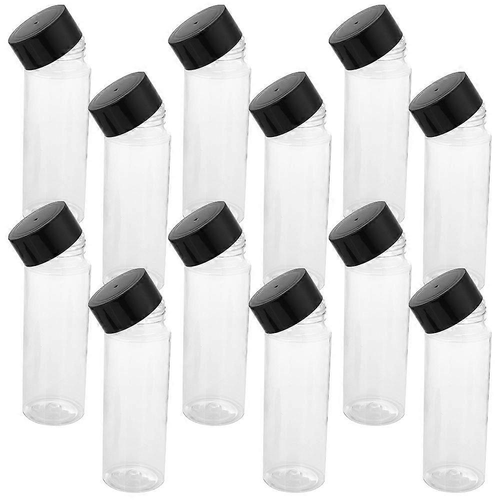 12pcs Reusable Plastic Juice Bottles Empty Container Refillable Milk Jars