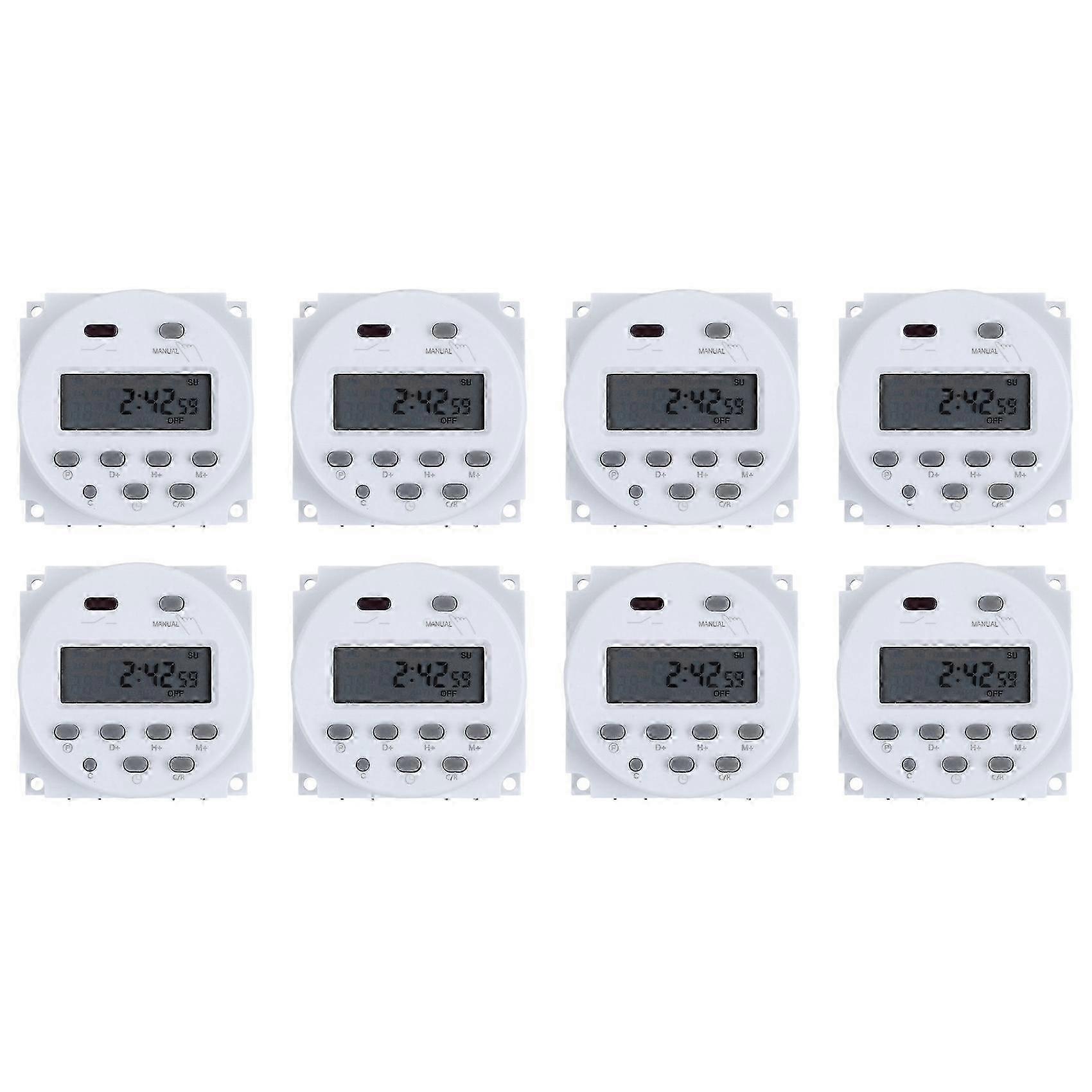 8X DC 12V Digital LCD Power Programmable Timer Time Switch Relay 16A Amps