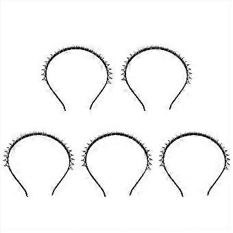 5X Silber Metall Ohrstecker Niet Spike Stirnband Haar Stirnband Aliceband Punk Mädchen