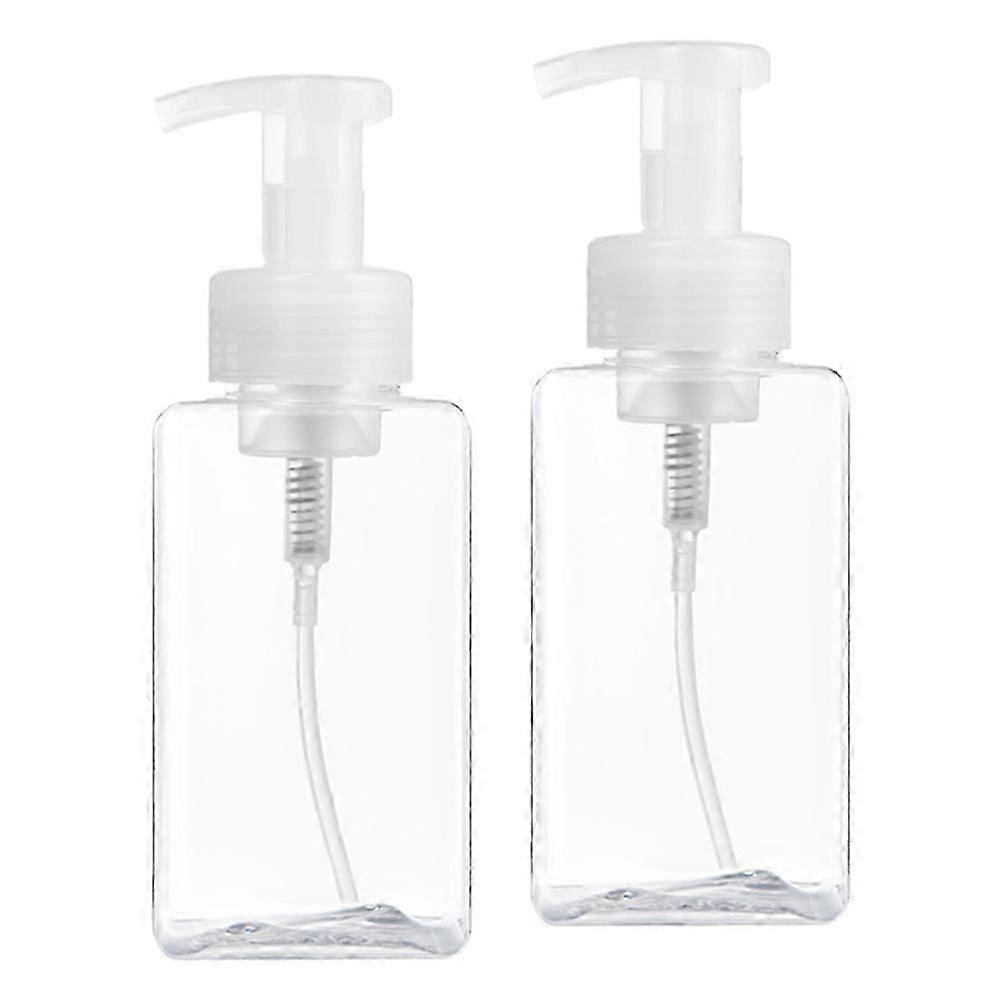 Foaming Bottle Empty Press Pump Bottle for Storage 2Pcs Transparent Liquid