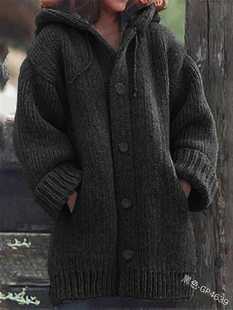 Women's Mid-Length Sweater Hooded Jacket