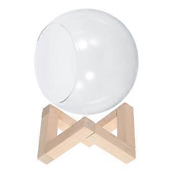 Pot de fleurs à cadre hydroponique avec support en bois Conteneur en verre micro paysage unique pour plantes succulentes Terrarium de bureau pour la décoration intérieure
