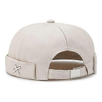 Modische Vintage-Melonenmütze für Herren, bestickt, verstellbar, randlos, einfarbig, Schirmmütze, Herren-Street-Hip-Hop-Mütze