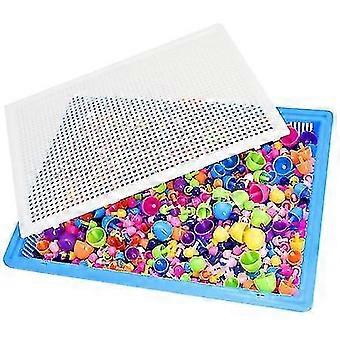 296pcs Diy Children Mushroom Nail Puzzle Set Educational Toy Insert Plate Jigsaw