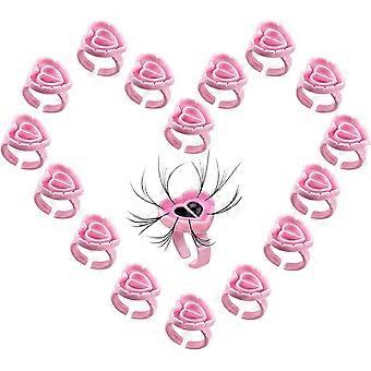 Dww-100PCS Colle Bagues pour Cils Extensions, Support de Colle de Cils Glue Anneaux Tatouage D'encre Anneaux Jetablesa