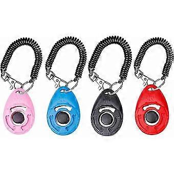 Dog Clickers, Dog Training, Educational Clickers, with Hand Strap, for Horses, Cats and Dogs, 4 Pcs