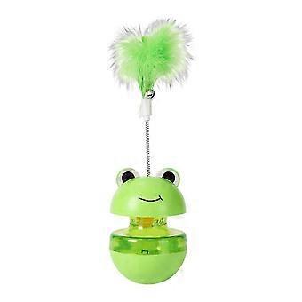 Cat Ball Toy Slow Feeder Treat Ball Cat Puzzle Dispenser Toy Interactieve kikker-vorm tuimelen morsen
