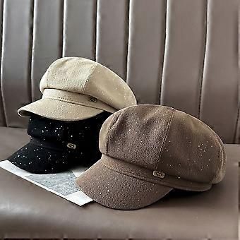 Winter & Autumn: Women's Vintage Thickened Warm Soft Octagonal Bowler Beret