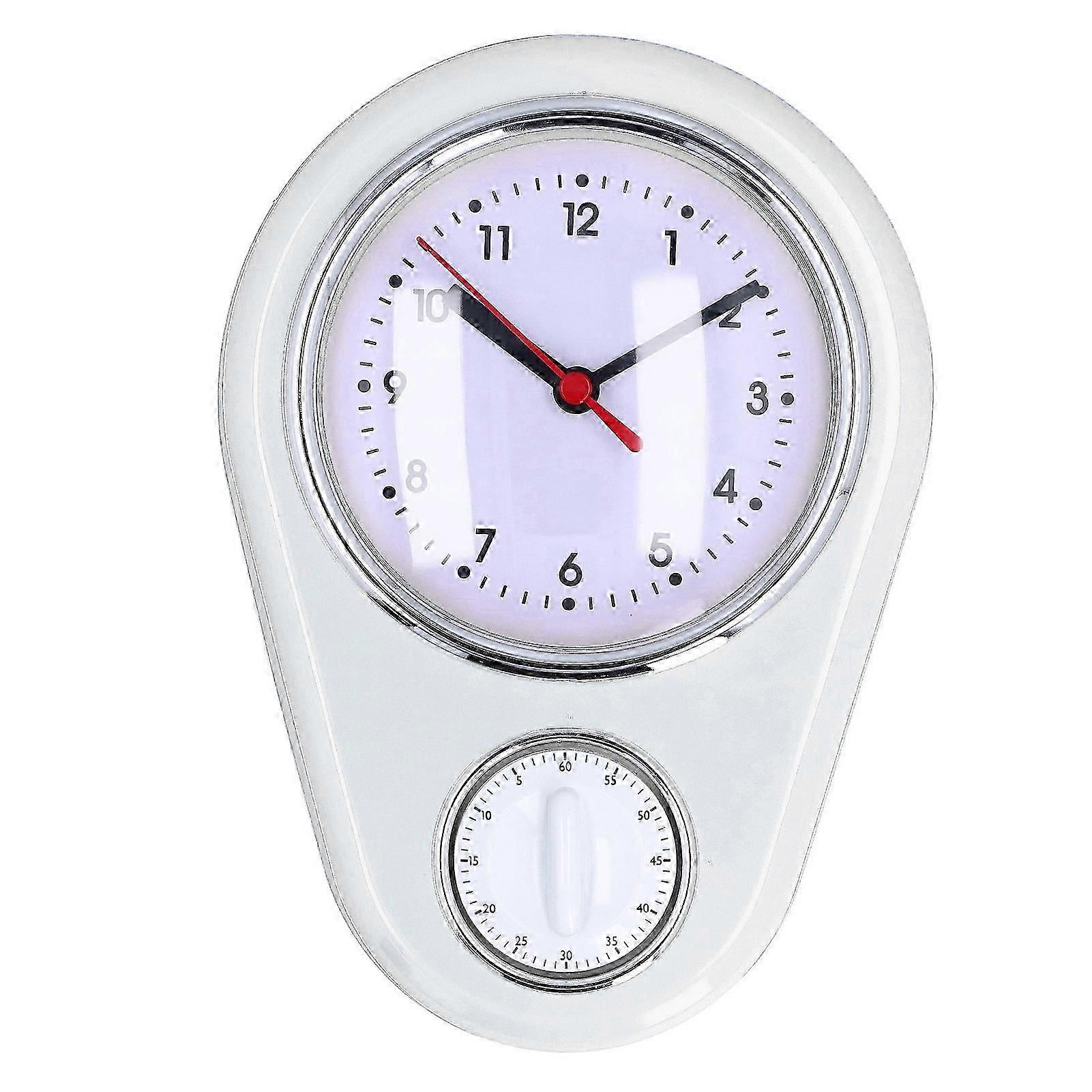 9-Inch Timer Wall Clock Silent Quartz Clock for Kitchen Precise Timekeeping Convenient Operation Modern Design Whit