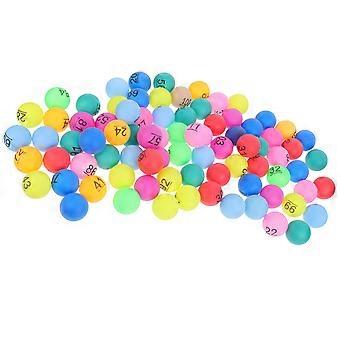100st numrerade bollar: färgade 1-100 numrerade lotteribollar - 4cm små plastkulor för lotteri, bingospel, festdekorationer och familjeunderhållning.