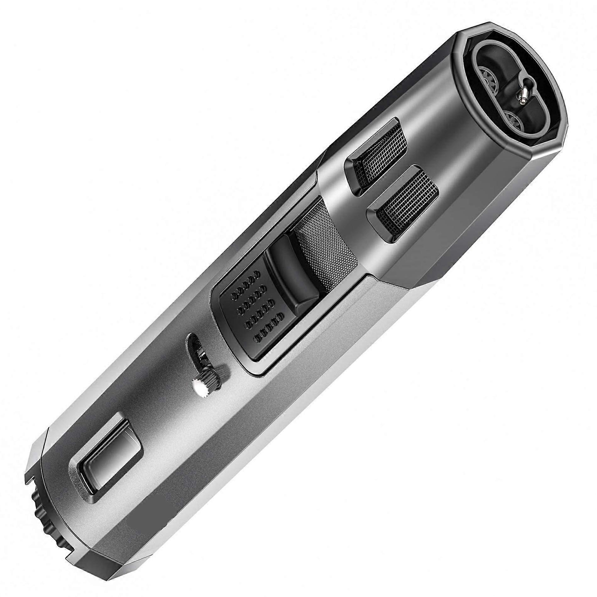Butane Torch Lighter Windproof Jet Flame Refillable Adjustable Flame for BBQ Kitchen Camping Gray