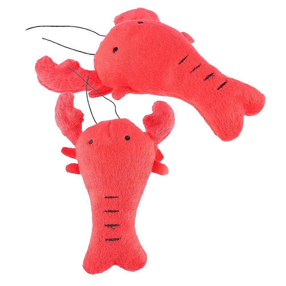 Dog Squeaky Toy Plush Lobster Shape for Interactive Play 6Pcs