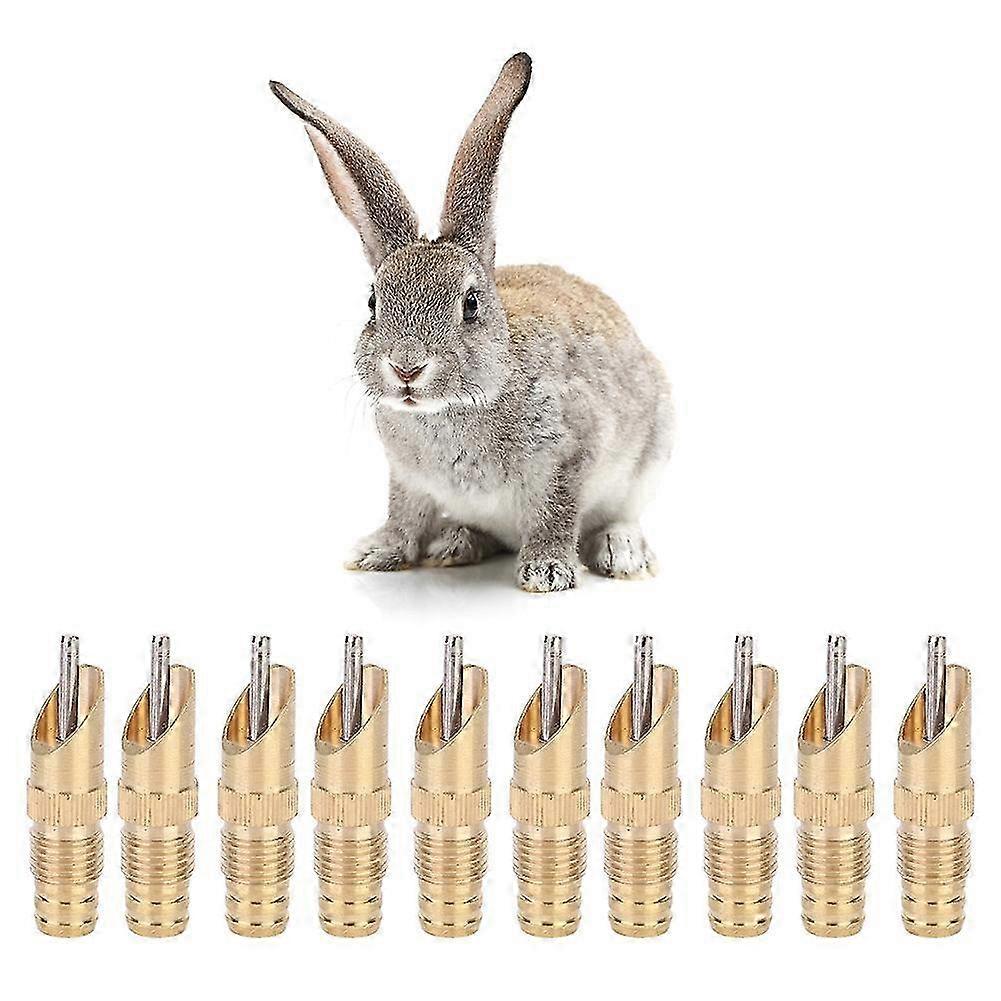 10Pcs Automatic Fox Rabbit Drinker Nipple Waterer Drinking Water Tool Cage Accessories