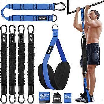 260lbs Heavy-Duty Pull-Up Assistance Bands with Adjustable Feet Rest, Height-Adjustable Resistance Bands for Strength Training & Pull-Up Bar Workouts
