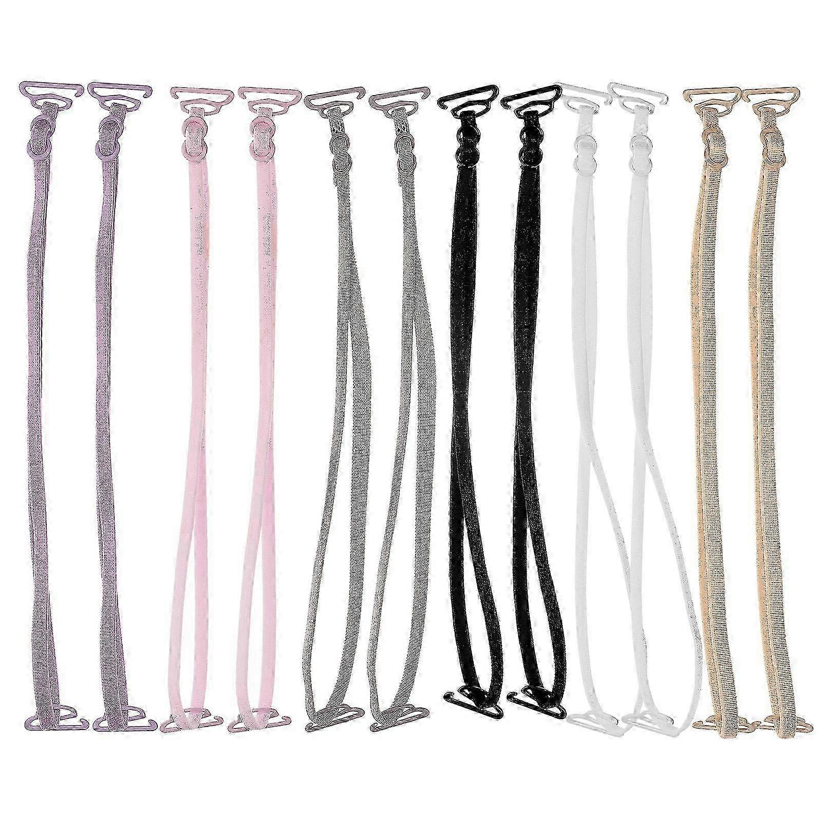 6 Pairs Bra Straps Replacement Elastic Bra Strap Holders Adjustable Shoulder Straps