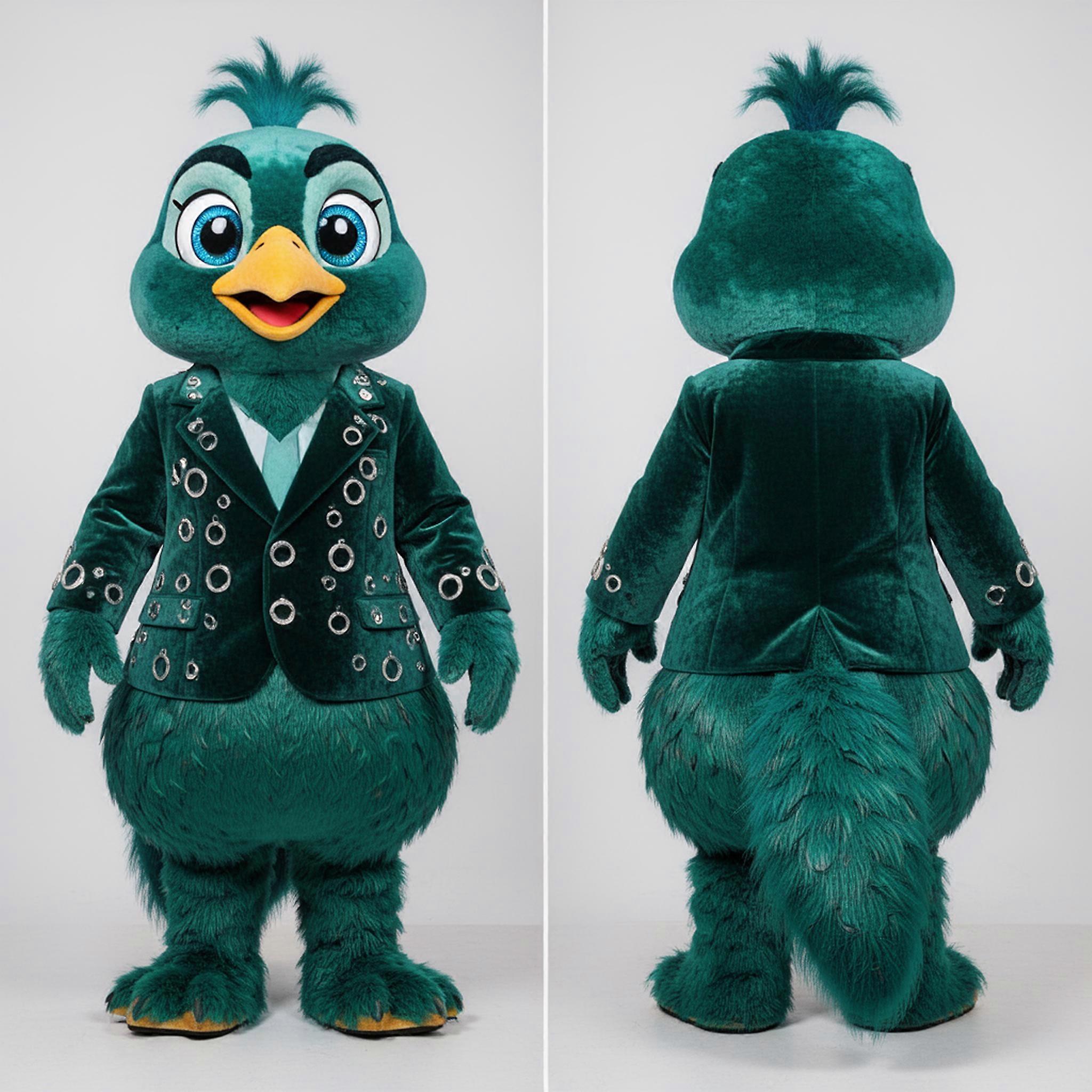 MASTICOT Teal Velvety Pheasant Mascot
