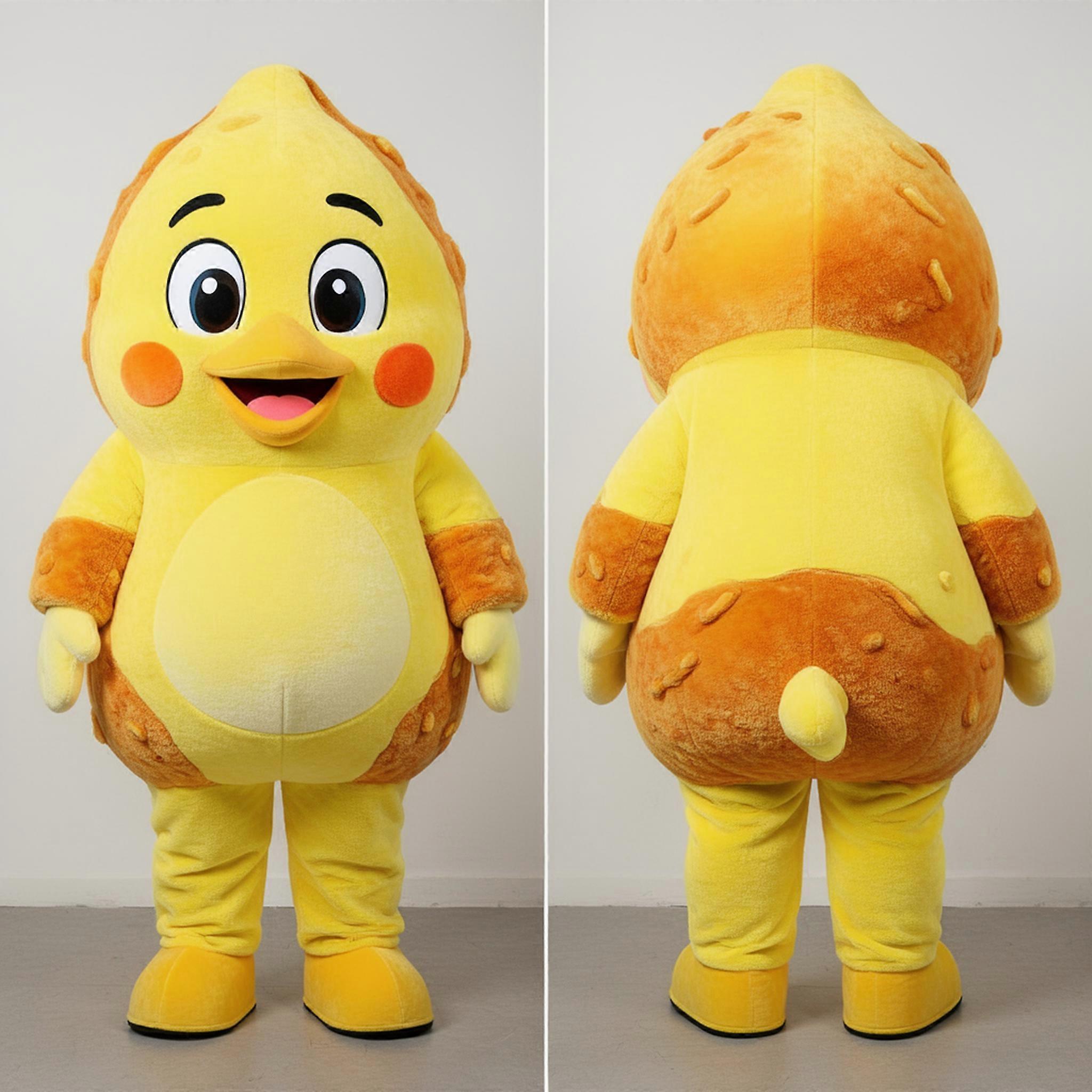 MASTICOT Lemon Yellow Crispy Fried Chicken Mascot