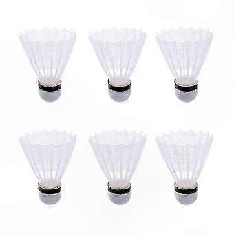 Durable Badminton Shuttlecocks 6 Pack, Medium Speed, White PVC Nylon Fiber for Indoor & Outdoor Practice, Training, Kids & Beginners