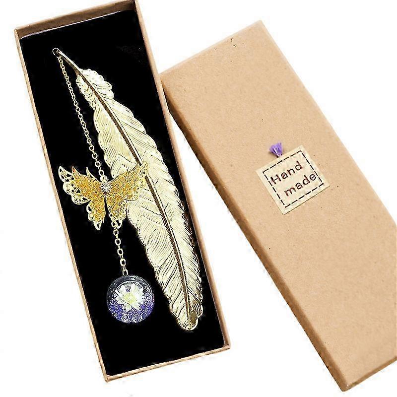 3D Stamped Feather Bookmark Butterfly