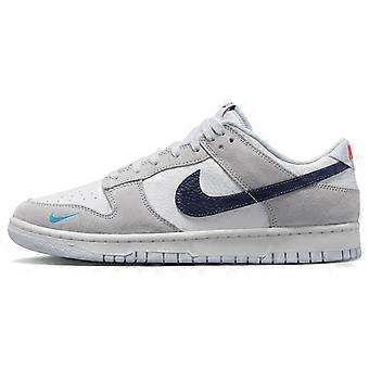 Nike Dunk Low Weiß Grau Marineblau Türkis Mini Swoosh FJ4227-001