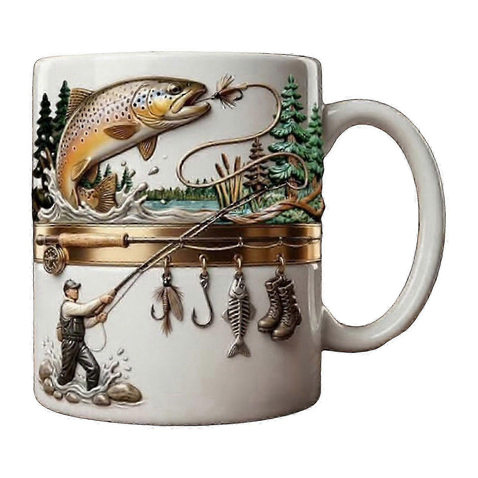 Fishing Themed Ceramic Mug Large