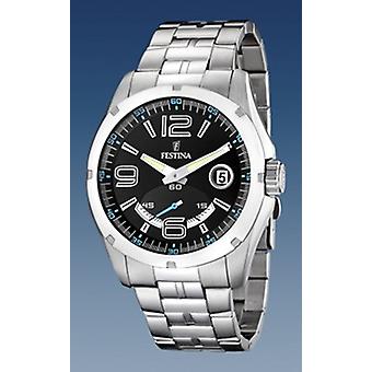 Festina f16480/4 Quartz analoge man horloge met roestvrijstalen armband F16480/4
