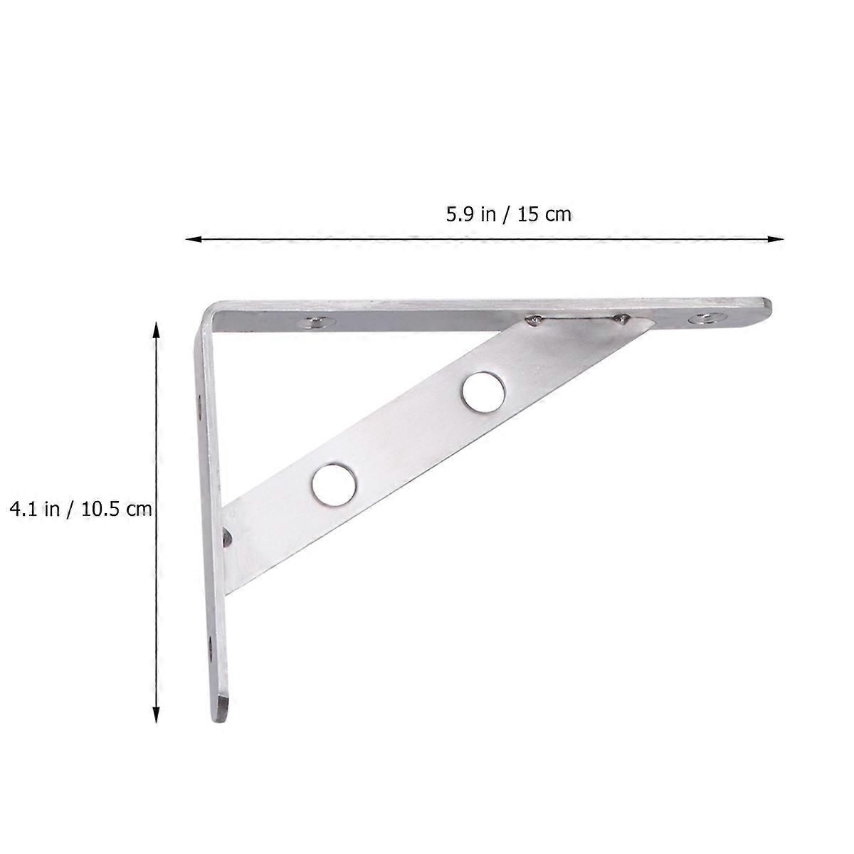 Industrial Stainless Steel Triangular Bracket for Support Use 2Pcs Silver Shelf