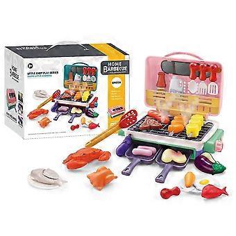 Elektrische barbecue speelgoed voor kinderen met licht, geluid en rook, en een speelkeuken met kleurveranderend eten voor fantasierijk spel.