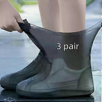 3 Pairs Boots Waterproof Shoe Cover Silicone Material Unisex Shoes Protectors Rain Boots for Indoor Outdoor Rainy Days Reusable  ZZC